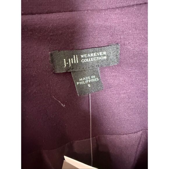 J. Jill Wearever Knit Blazer Pinot Purple NWT Small Stretch One Button Travel-Fr - Picture 2 of 5
